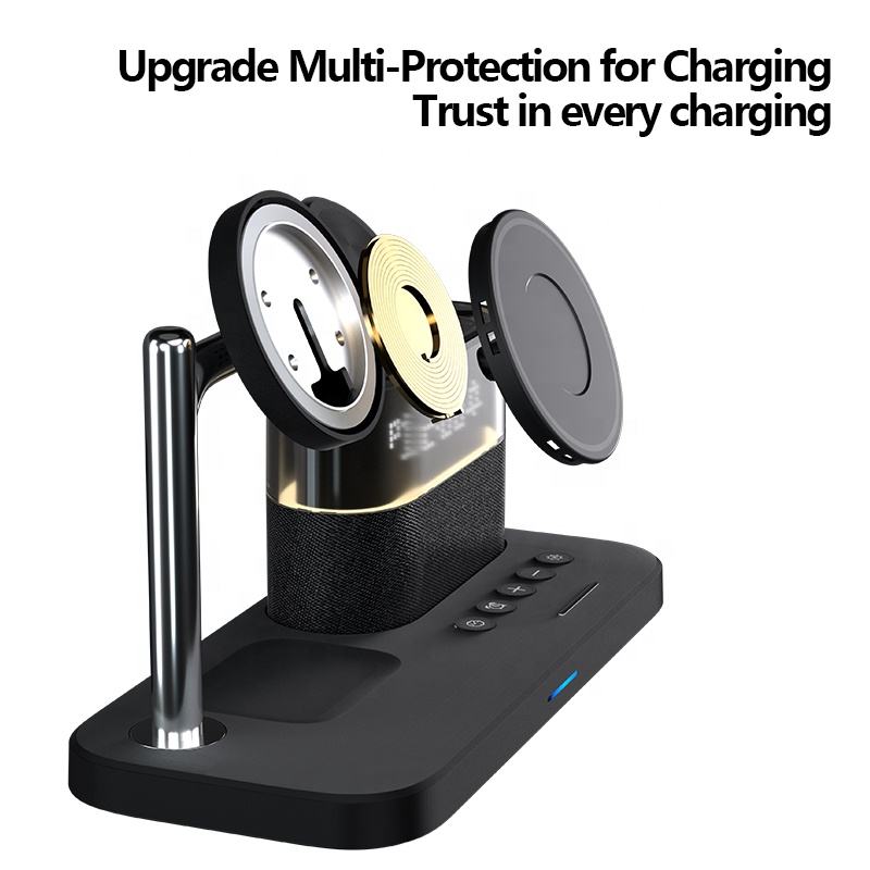 3-in-1 Magnetic Wireless Charger with Clock — Apple