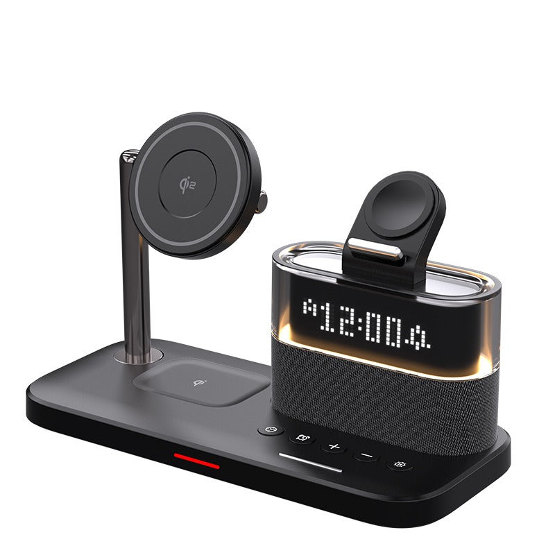 3-in-1 Magnetic Wireless Charger with Clock — Apple