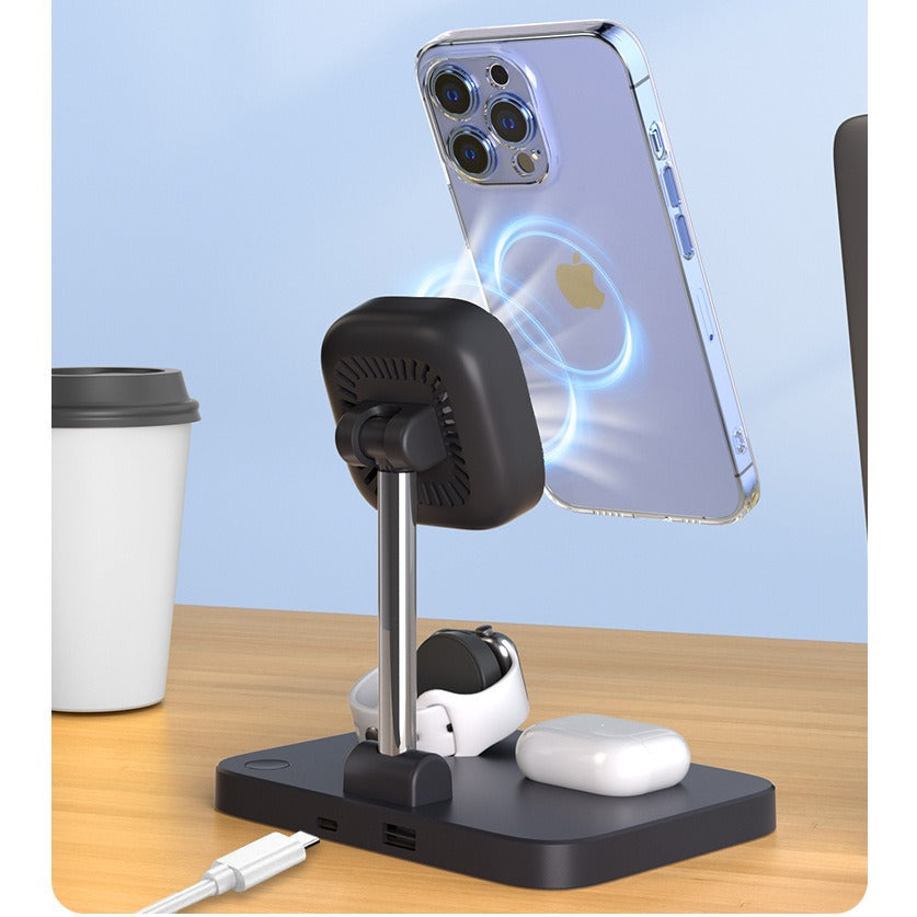 3-in-1 MagSafe Charger Stand with Cooling Fan — iPhone & Watch