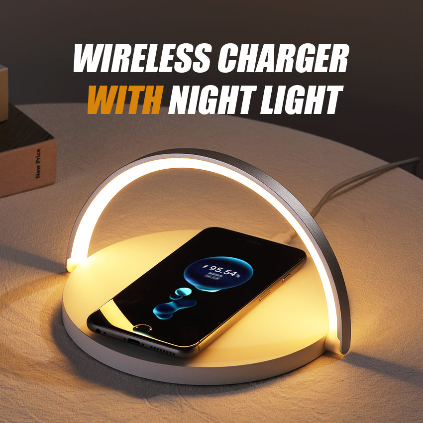 15W 3-in-1 Wireless Charger with Rainbow Night Light