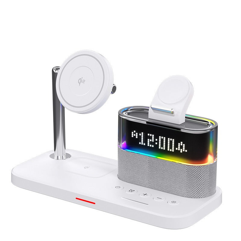 3-in-1 Magnetic Wireless Charger with Clock — Apple