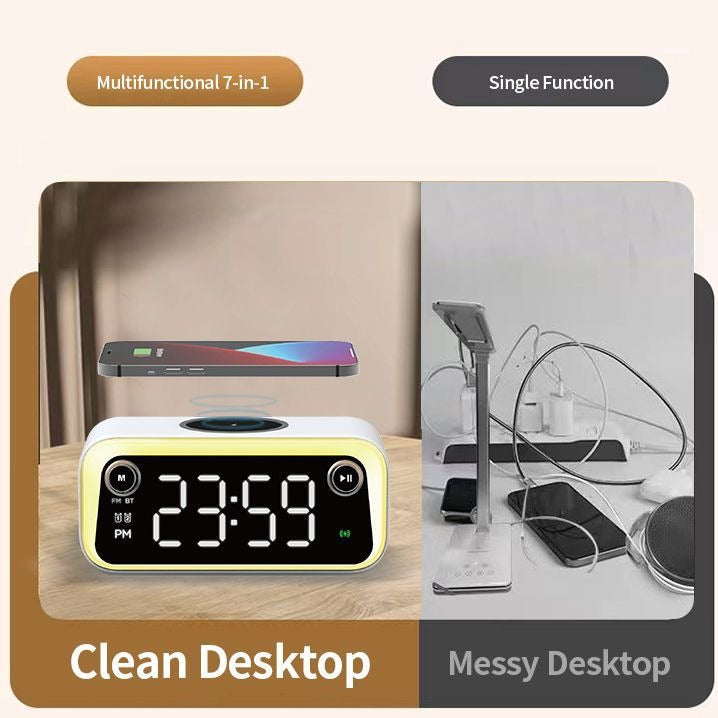 Alarm Clock Wireless Charger with Bluetooth