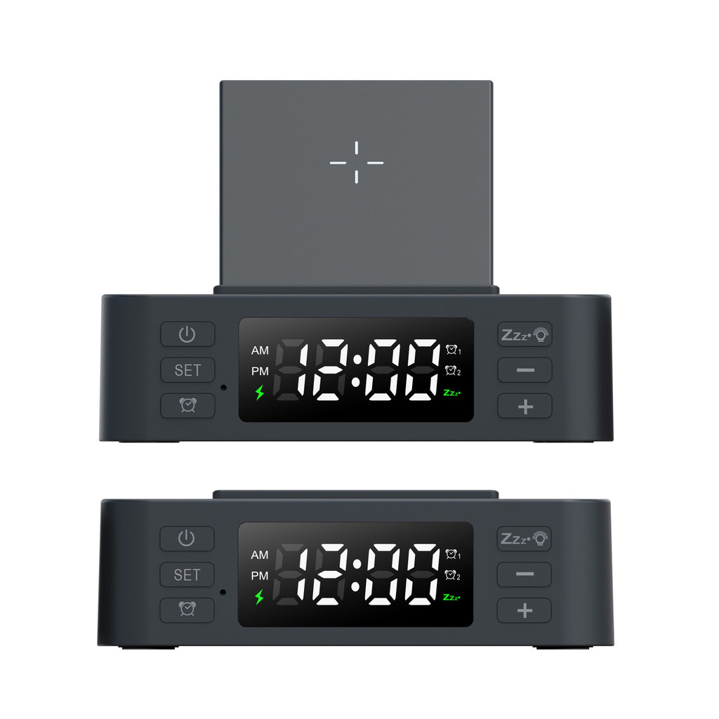 15W Wireless Charger with Clock, Phone & Pen Holder