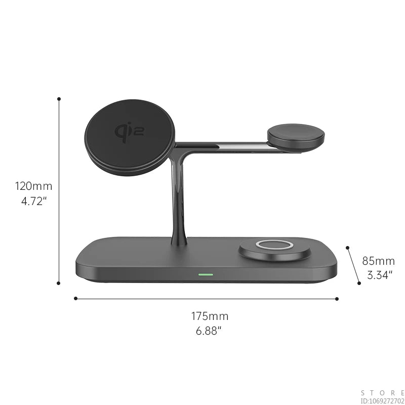 QI2 3-in-1 Magnetic Desktop Wireless Charging Stand