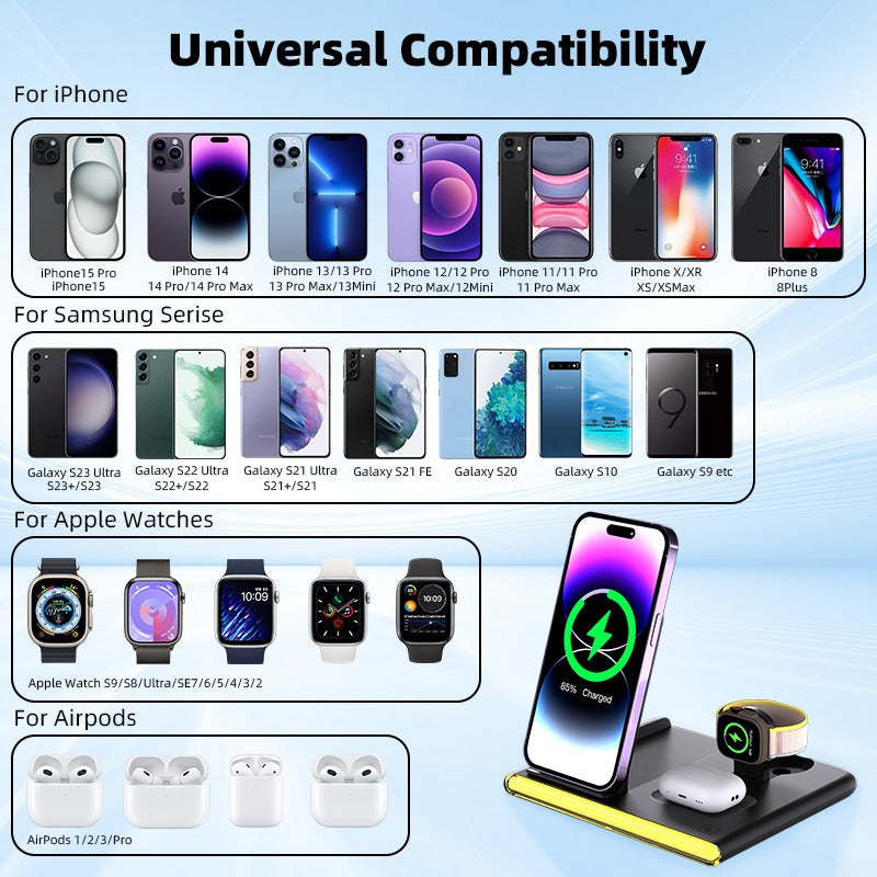 Foldable 3-in-1 Wireless Charger — Apple & Samsung
