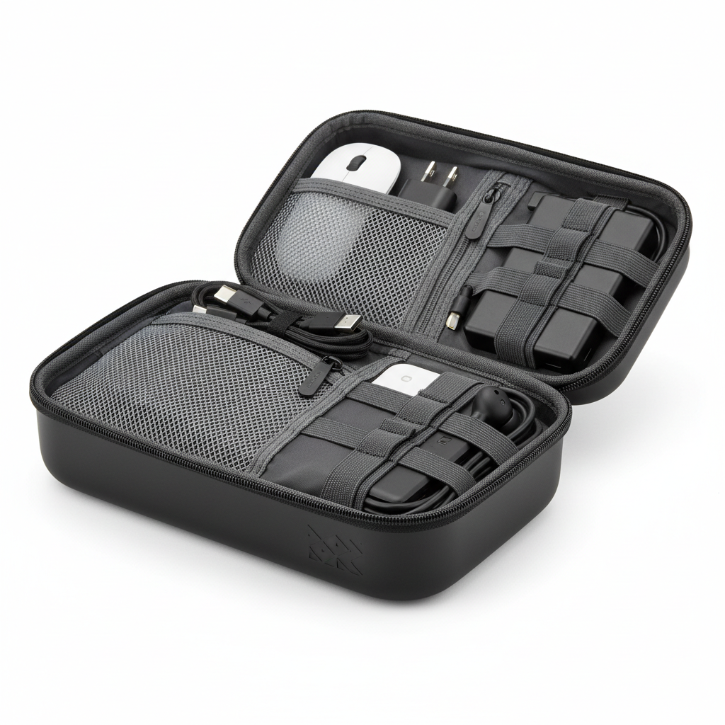 Tech Organizer Travel Case - Matte Black