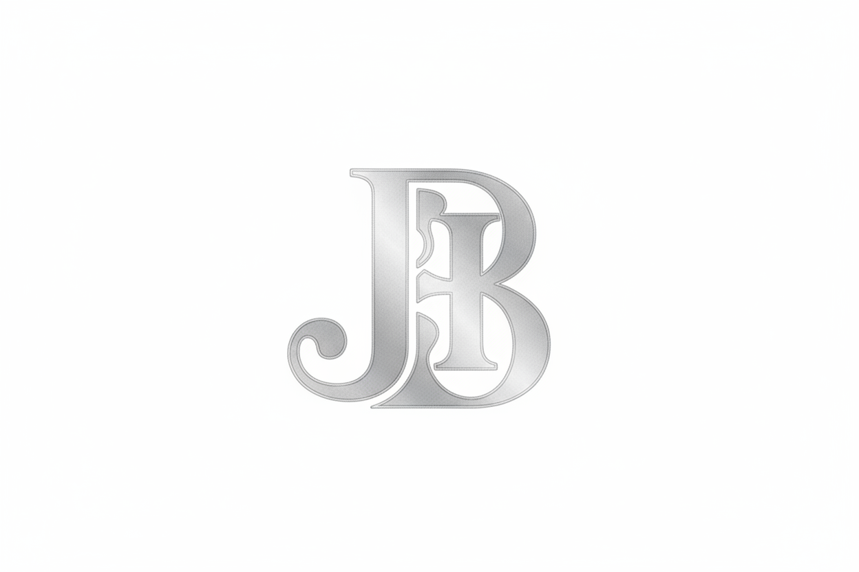 JB Logo - Silver on White for Background Removal
